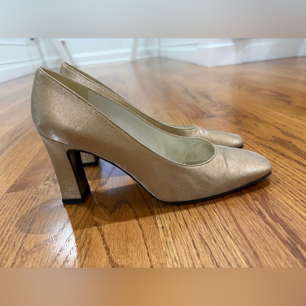 Stuart Weitzman Shimmering Gold Heels